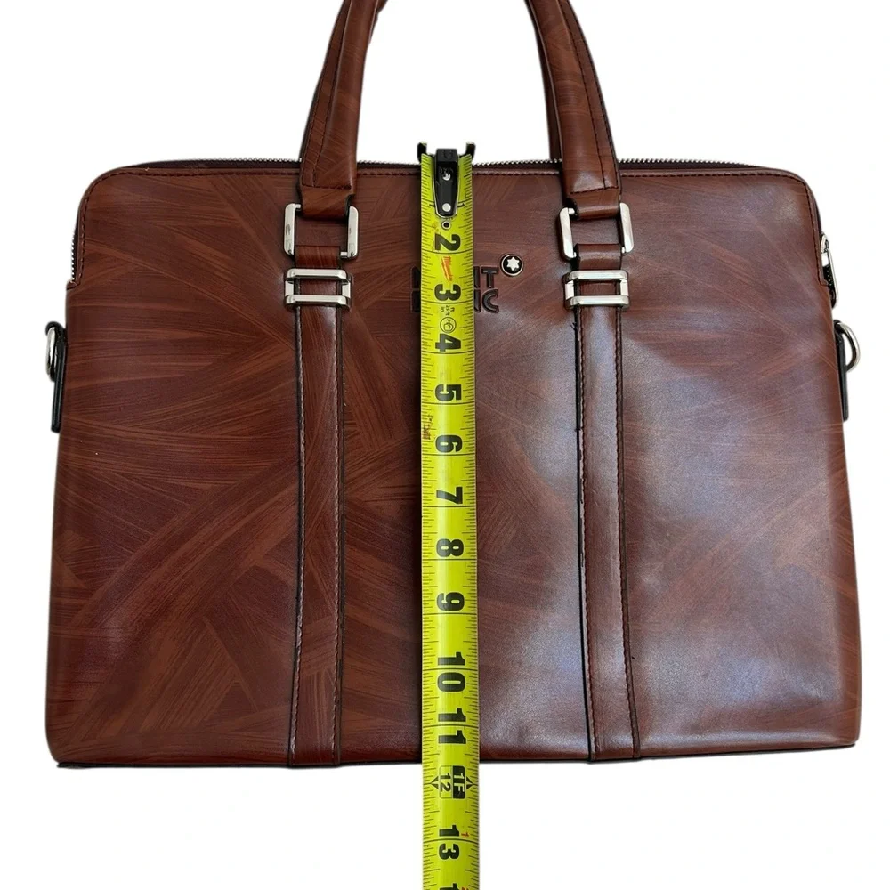 Mont Blanc Rich Brown Leather Briefcase - Picture 7 of 14